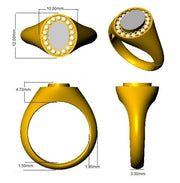 Men's Diamond Halo Signet Ring in Gold & in 10K/14K gold and platinum with certified lab-grown or natural diamonds
