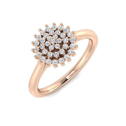 Round Diamond Floral Cluster Ring 0.20ct in 10K/14K gold and platinum with certified lab-grown or natural diamonds