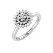 Round Diamond Floral Cluster Ring 0.20ct in 10K/14K gold and platinum with certified lab-grown or natural diamonds