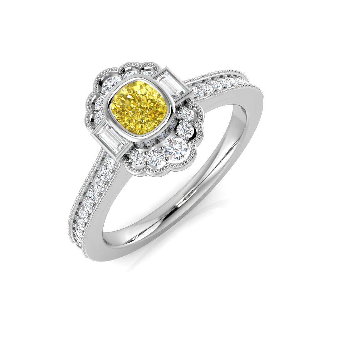 Diamond Durham Engagement Ring in 10K/14K gold and platinum with certified lab-grown or natural diamonds