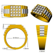 Men’s Square Cluster Diamond Ring in 10K/14K gold and platinum with certified lab-grown or natural diamonds