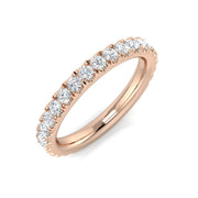 Round Diamond Lab & Natural Half Eternity Ring 0.50 Ct Pave in 10K/14K gold and platinum with certified lab-grown or natural diamonds