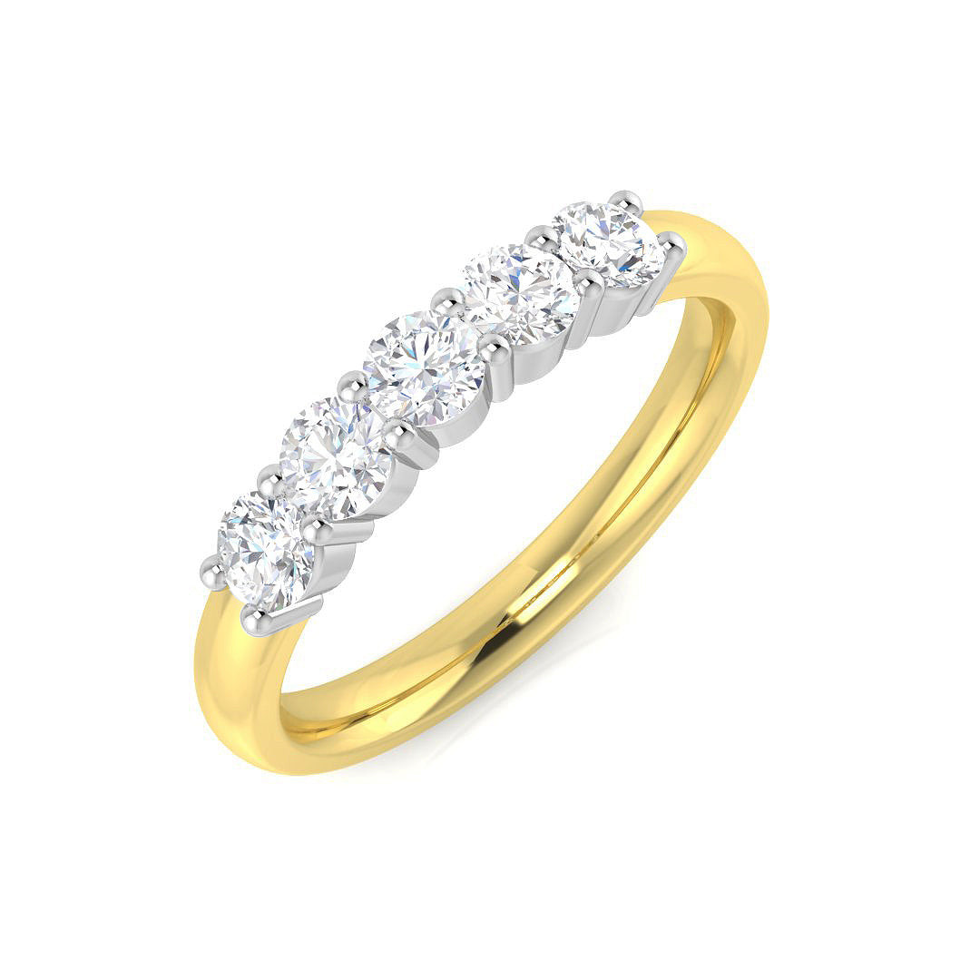Diamond Woking 5 Stone Ring in 10K/14K gold and platinum with certified lab-grown or natural diamonds