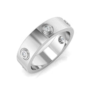 0.10Ct Screw Motif Diamond Ring in 10K/14K gold and platinum with certified lab-grown or natural diamonds