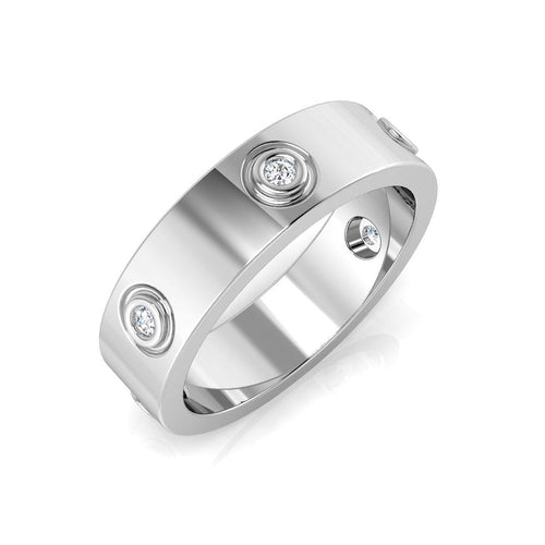 0.10Ct Screw Motif Diamond Ring in 10K/14K gold and platinum with certified lab-grown or natural diamonds