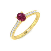 Diamond Lisson Pink Tourmaline Ring in 10K/14K gold and platinum with certified lab-grown or natural diamonds