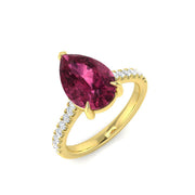 Diamond Primrose Pink Tourmaline Ring in 10K/14K gold and platinum with certified lab-grown or natural diamonds