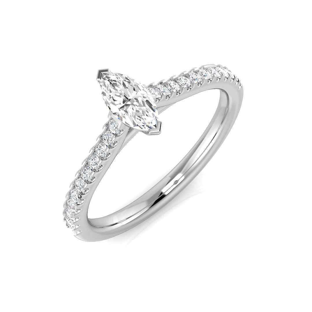 Diamond Welwyn Engagement Ring in 10K/14K gold and platinum with certified lab-grown or natural diamonds