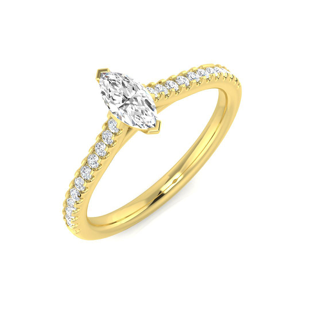 Diamond Welwyn Engagement Ring in 10K/14K gold and platinum with certified lab-grown or natural diamonds