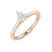 Pear Shape Diamond Solitaire Ring 0.30ct in 10K/14K gold and platinum with certified lab-grown or natural diamonds