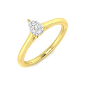 Pear Shape Diamond Solitaire Ring 0.30ct in 10K/14K gold and platinum with certified lab-grown or natural diamonds