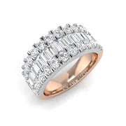 Diamond Leedk Baguette & Brilliant Ring in 10K/14K gold and platinum with certified lab-grown or natural diamonds