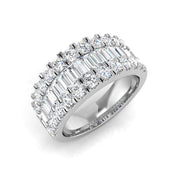 Diamond Leedk Baguette & Brilliant Ring in 10K/14K gold and platinum with certified lab-grown or natural diamonds