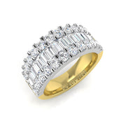 Diamond Leedk Baguette & Brilliant Ring in 10K/14K gold and platinum with certified lab-grown or natural diamonds