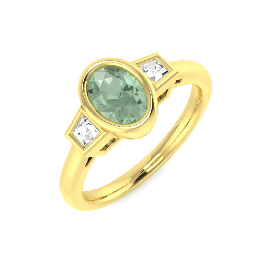 Amethyst & Diamond Engagement Ring In Gold & in 10K/14K gold and platinum with certified lab-grown or natural diamonds