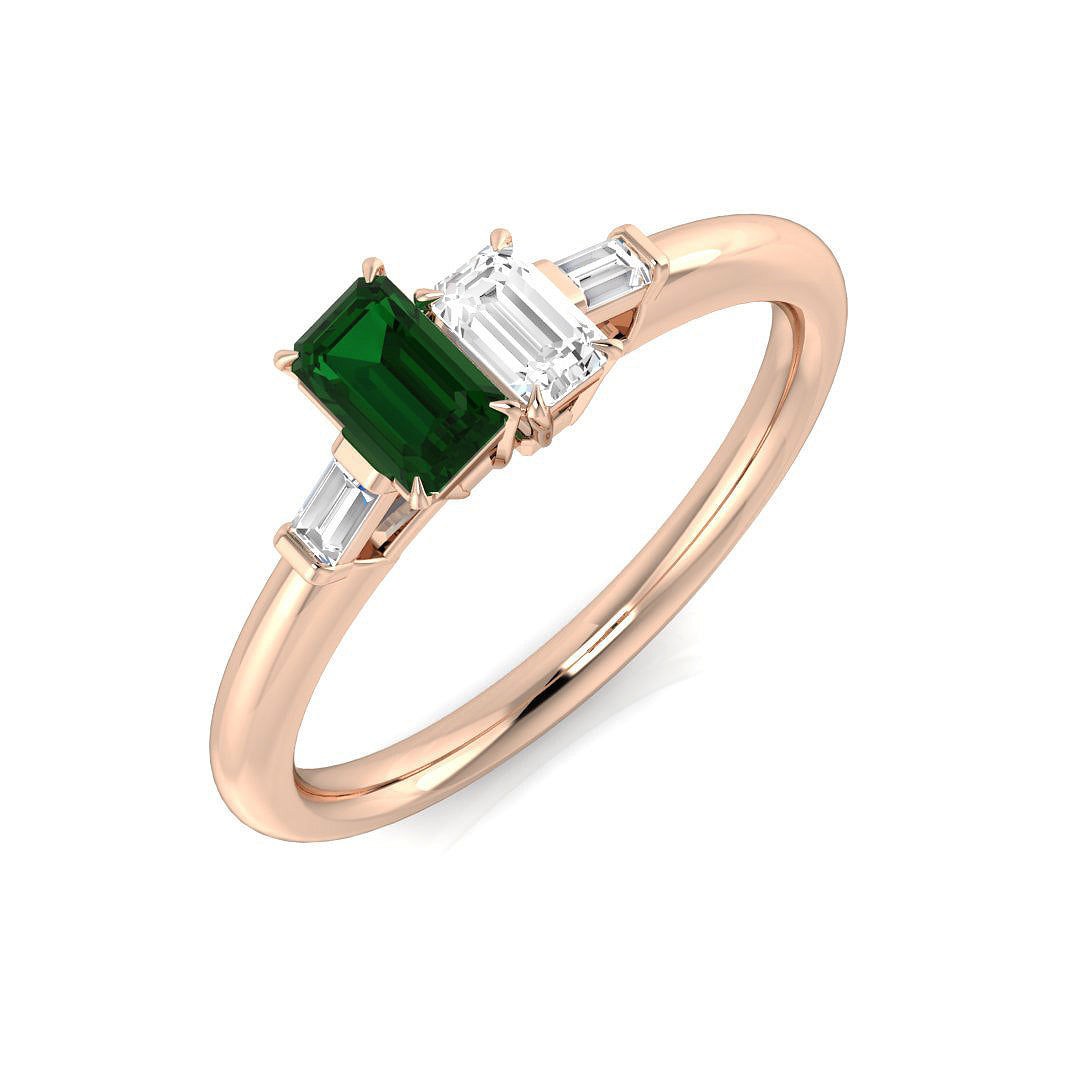 Diamond Kilmarbock Emerald Ring in 10K/14K gold and platinum with certified lab-grown or natural diamonds