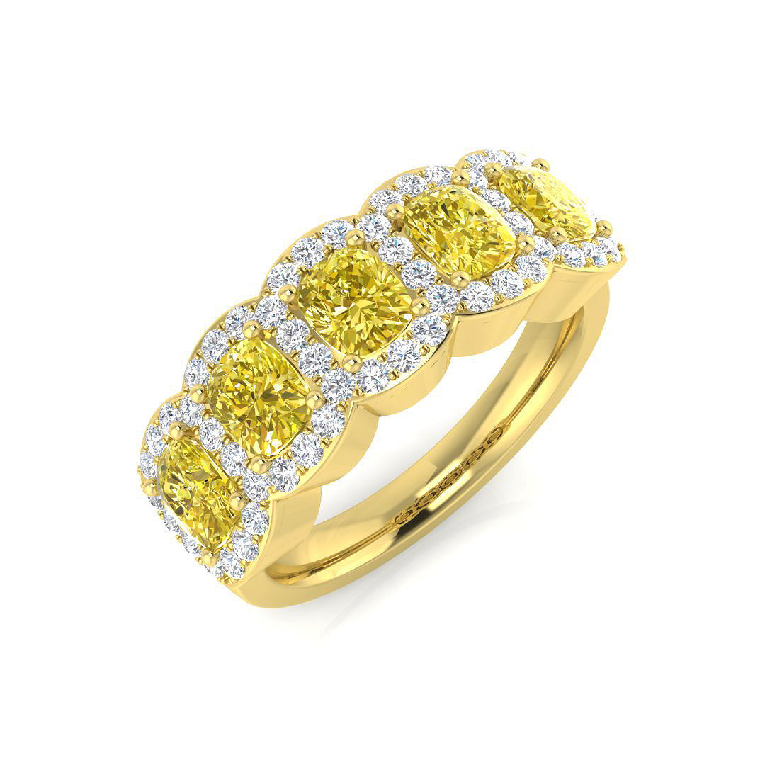 Diamond Irvibe 5 Stone Ring in 10K/14K gold and platinum with certified lab-grown or natural diamonds