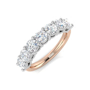 2.25Ct 7 Stone Diamond Half Eternity Ring in 10K/14K gold and platinum with certified lab-grown or natural diamonds
