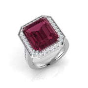 Diamond Hatfield Pink Tourmaline Ring in 10K/14K gold and platinum with certified lab-grown or natural diamonds