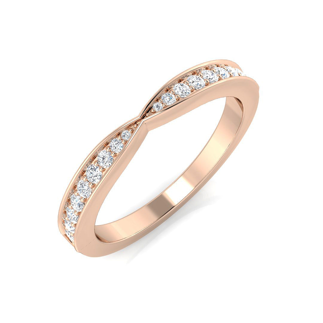 Diamond Peeblek Half Eternity Ring in 10K/14K gold and platinum with certified lab-grown or natural diamonds