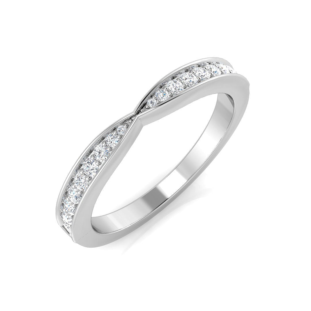 Diamond Peeblek Half Eternity Ring in 10K/14K gold and platinum with certified lab-grown or natural diamonds