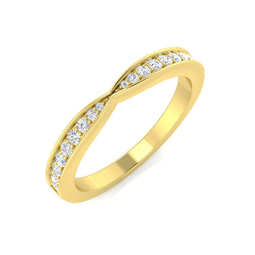 Diamond Peeblek Half Eternity Ring in 10K/14K gold and platinum with certified lab-grown or natural diamonds