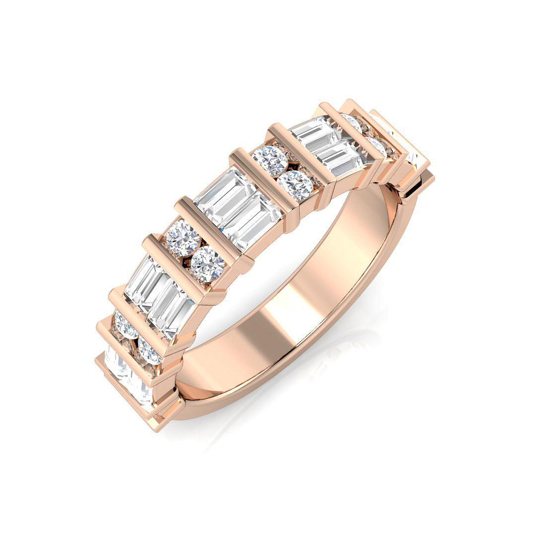 Diamond Melroke Half Eternity Ring in 10K/14K gold and platinum with certified lab-grown or natural diamonds