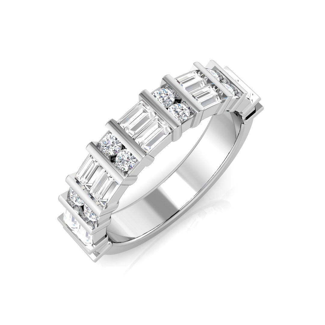Diamond Melroke Half Eternity Ring in 10K/14K gold and platinum with certified lab-grown or natural diamonds