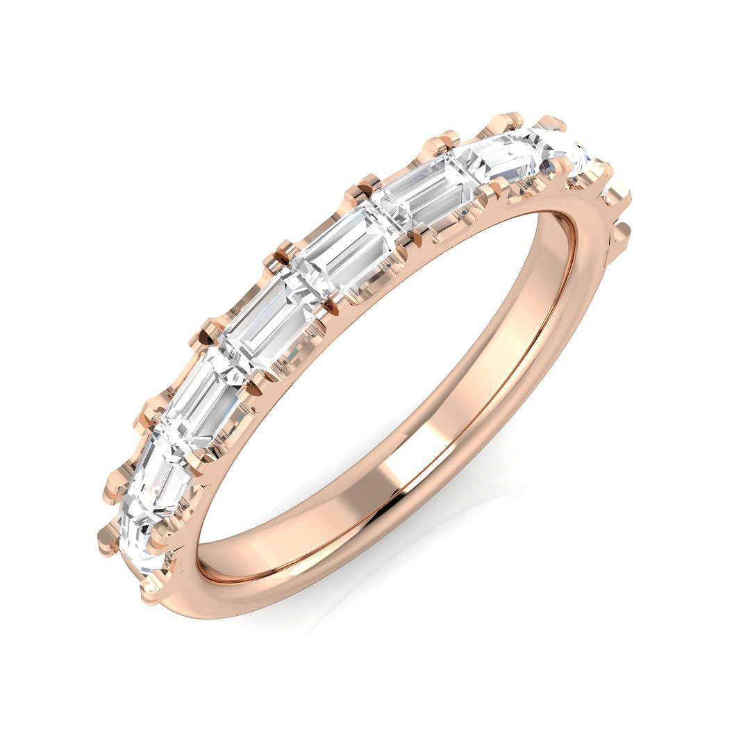 Elegant 0.75Ct Baguette Diamond Eternity Band Ring in 10K/14K gold and platinum with certified lab-grown or natural diamonds