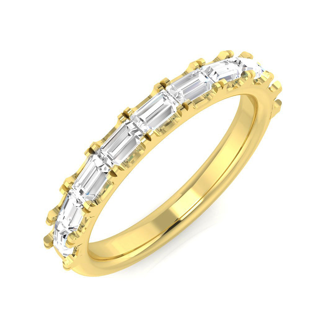 Elegant 0.75Ct Baguette Diamond Eternity Band Ring in 10K/14K gold and platinum with certified lab-grown or natural diamonds