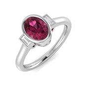 Diamond Belvoir Pink Tourmaline Ring in 10K/14K gold and platinum with certified lab-grown or natural diamonds