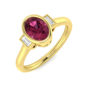 Diamond Belvoir Pink Tourmaline Ring in 10K/14K gold and platinum with certified lab-grown or natural diamonds