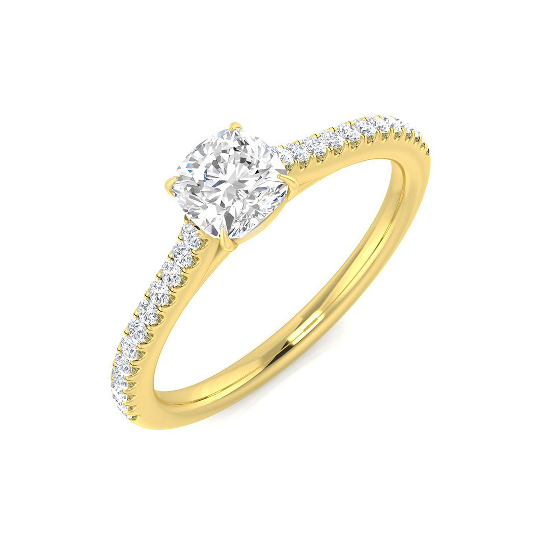 Diamond Goldkmithk Engagement Ring in 10K/14K gold and platinum with certified lab-grown or natural diamonds