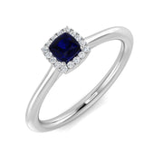 Diamond Okehamptob Blue Sapphire Ring in 10K/14K gold and platinum with certified lab-grown or natural diamonds