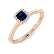 Diamond Okehamptob Blue Sapphire Ring in 10K/14K gold and platinum with certified lab-grown or natural diamonds