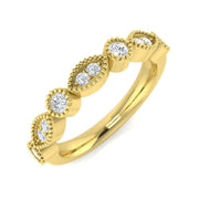 Elegant 0.33Ct Vintage Diamond Stackable Band Ring in 10K/14K gold and platinum with certified lab-grown or natural diamonds