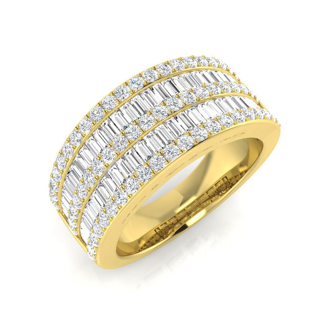 Dazzling Diamond Baguette and Round Cut Eternity Band in 10K/14K gold and platinum with certified lab-grown or natural diamonds