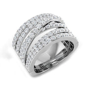 1.75Ct Multi-Band Diamond Statement Ring for Women in 10K/14K gold and platinum with certified lab-grown or natural diamonds
