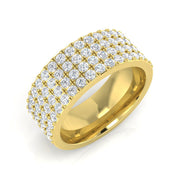 1.25Ct Four-Row Diamond Statement Band for Women in 10K/14K gold and platinum with certified lab-grown or natural diamonds