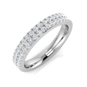 Stunning 0.50Ct Double Row Diamond Eternity Band Ring in 10K/14K gold and platinum with certified lab-grown or natural diamonds