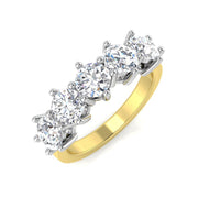 Diamond Totbek 5 Stone Ring in 10K/14K gold and platinum with certified lab-grown or natural diamonds