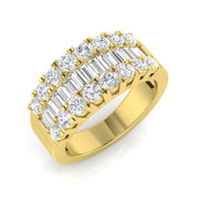 Diamond Baguette & Brilliant Ring in 10K/14K gold and platinum with certified lab-grown or natural diamonds