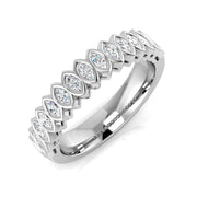 Elegant 0.50Ct Marquise Diamond Bezel Set Band Ring in 10K/14K gold and platinum with certified lab-grown or natural diamonds