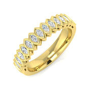 Elegant 0.50Ct Marquise Diamond Bezel Set Band Ring in 10K/14K gold and platinum with certified lab-grown or natural diamonds