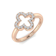 Diamond Clover Cluster Ring in 10K/14K gold and platinum with certified lab-grown or natural diamonds