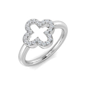 Diamond Clover Cluster Ring in 10K/14K gold and platinum with certified lab-grown or natural diamonds