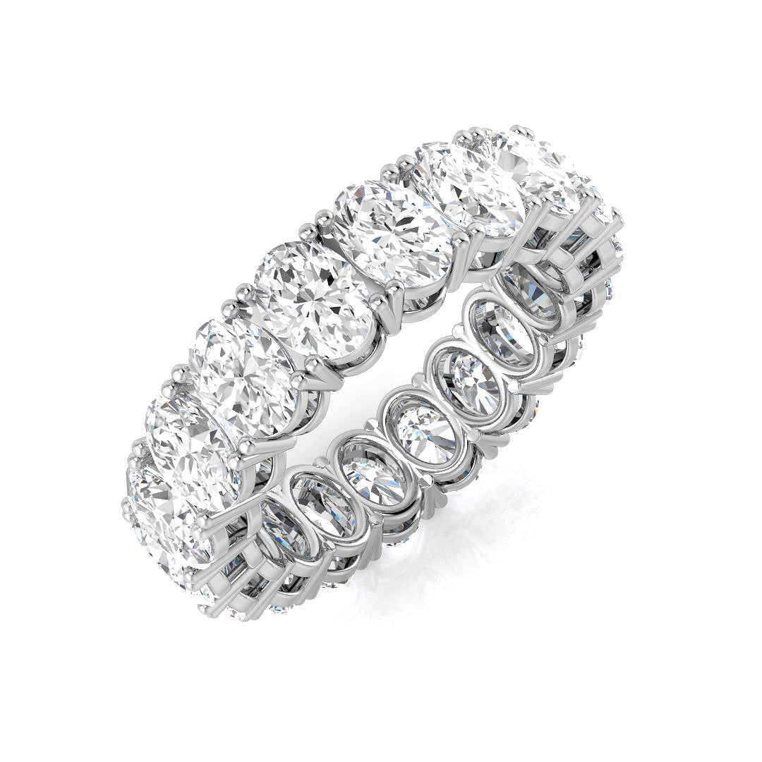 Oval Diamond Full Eternity Ring in 10K/14K gold and platinum with certified lab-grown or natural diamonds