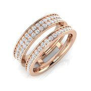 Stunning 0.75Ct Triple Band Diamond Ring in 10K/14K gold and platinum with certified lab-grown or natural diamonds