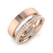 Elegant 0.25Ct Double Band Diamond Ring in 10K/14K gold and platinum with certified lab-grown or natural diamonds