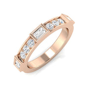 0.50Ct Round Diamond Half Eternity Ring For Her in 10K/14K gold and platinum with certified lab-grown or natural diamonds